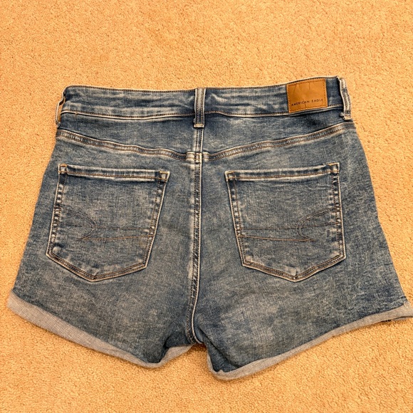 American Eagle Hi Rise Shortie Distressed Denim Shorts Womens Size 10 Festival - Picture 3 of 11